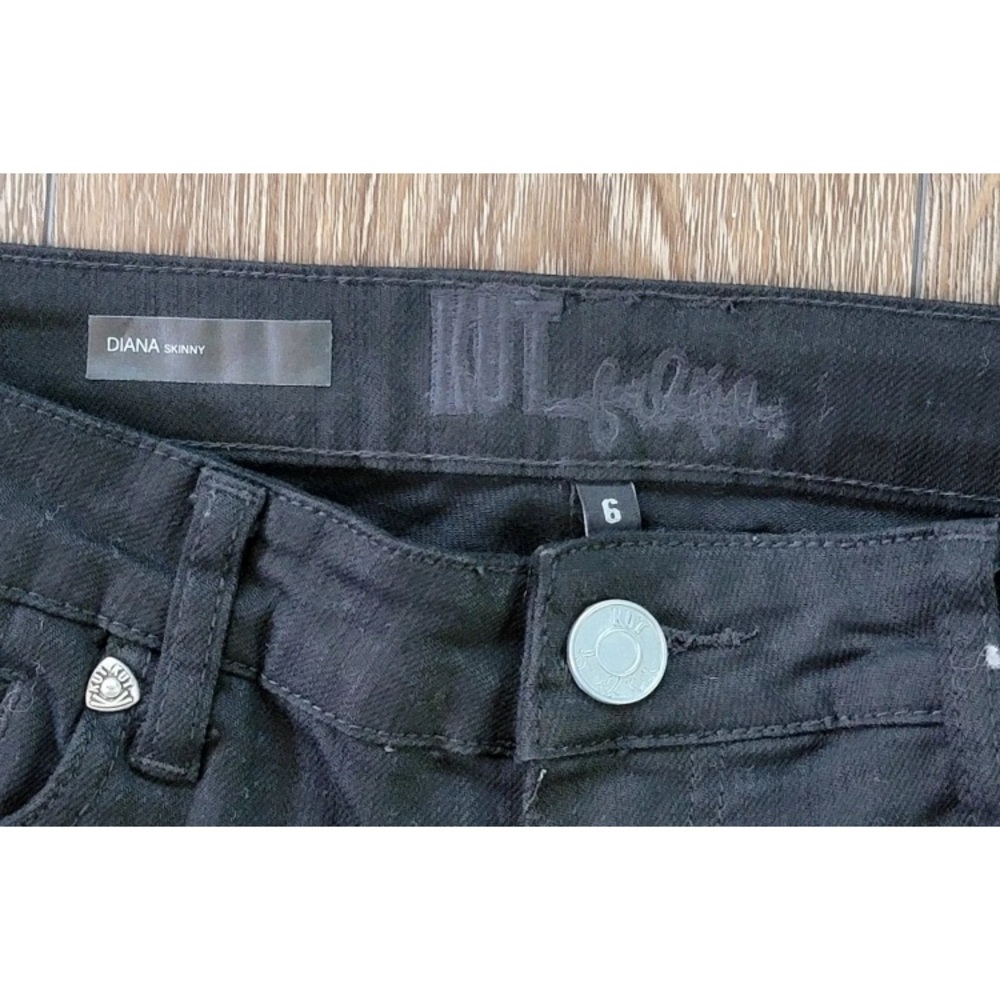 KUT from the Kloth Diana Skinny Jeans Black Pants Size 6 Womens Stretch - Picture 7 of 15